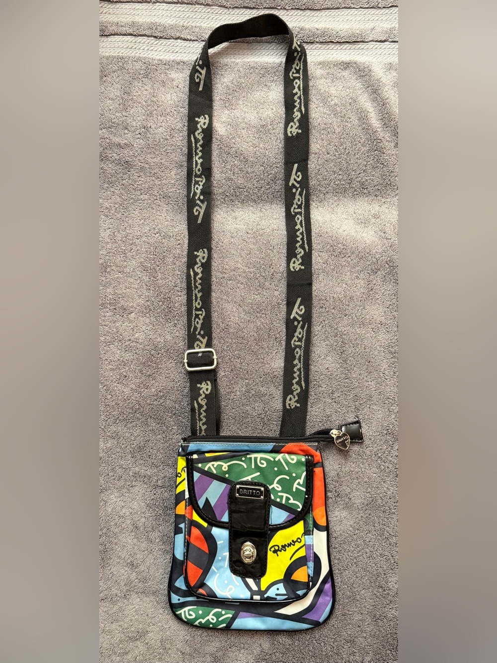 Britto Colorblock Romero Crossbody Bag with Black Strap